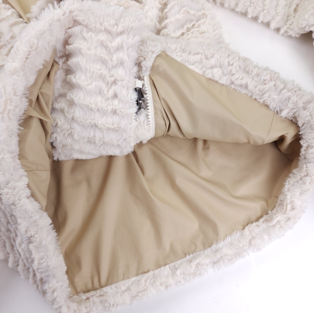 Patagonia Super Fleece Cream Fringe Layered Fleece Coat Xs - Picture 9 of 15